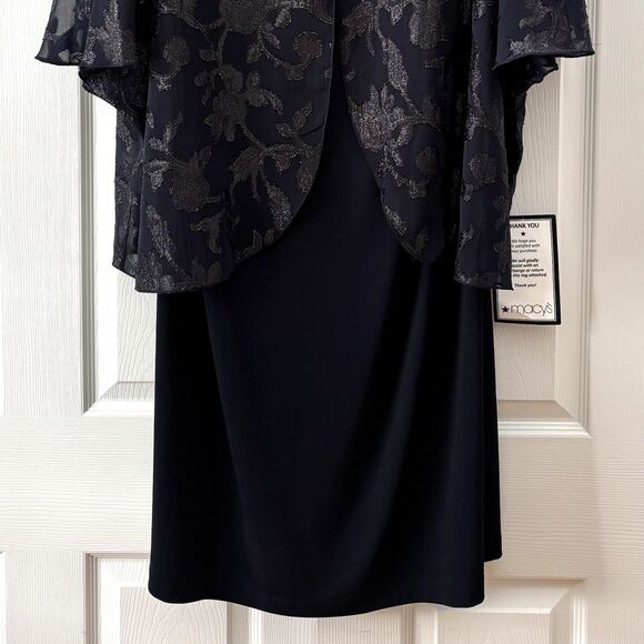 NEW Connected Apparel Dress 18W Navy Sleeveless Pullover with 27" Shawl NWT - Picture 4 of 14